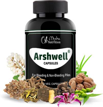 Mysha Health World Arshwell Capsules,For Bleeding&Non-Bleeding Piles,Bavasir ki Dawai,Made,of Neem