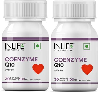 INLIFE Coenzyme Q10 (Ubiquinone), 100 mg - Chewable Tablets 30 - (2 Pack)