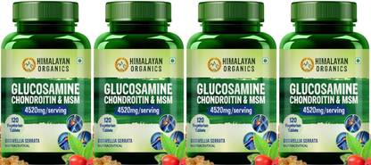 Himalayan Organics Glucosamine Chondroitin Joint Support Supplement , 120 Tablets x Pack of 4