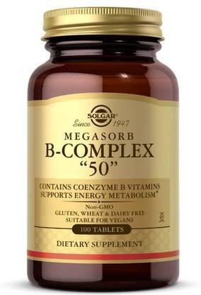 Solgar Megasorb B-Complex, 50 mg