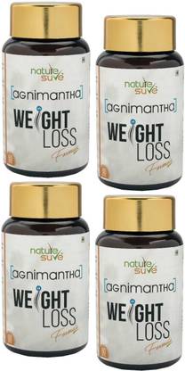 Nature Sure Agnimantha Weight Loss Formula for Men & Women - 4 Packs (4 x 60 Capsules)