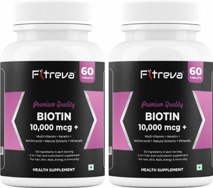 Fitreva Biotin 10000 mcg Tablets for hair Growth and Skin Health