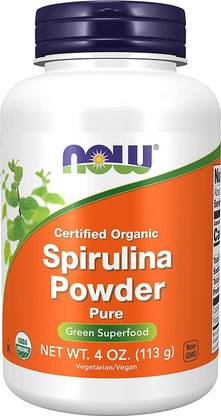Now Foods Certified Organic, Spirulina Powder, Rich in Beta-Carotene (Vitamin A) and B-12