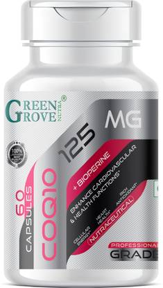 GreenGrove Nutra GreenGrove COQ10 125mg with Bioperine - Supports Heart Health & Boosts Energy