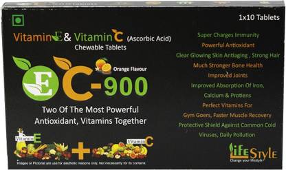 EC900 Vitamin E & Vitamin C Chewable Tablets With Orange Flavour