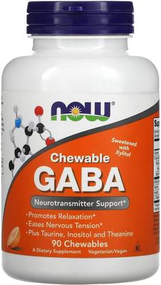 Now Foods Chewable GABA, Natural Orange Flavor, 90 Chewables