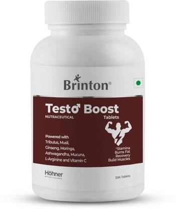 Brinton Testo Boost with Tribulus, Musli, Ginseng, Moringa, Ashwagandha and L-Arginine