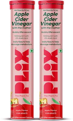 The Plant Fix Plix Apple Cider Vinegar Effervescent Tablet with mother,Vit B6 & B12 for weight loss