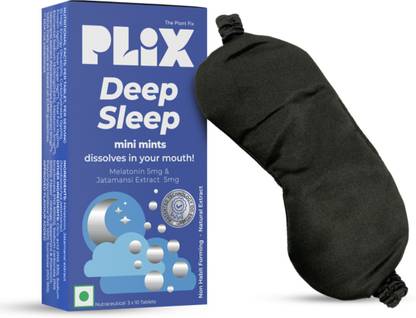 The Plant Fix Plix Deep Sleep 30 Melatonin Mini Mints with Eye Mask