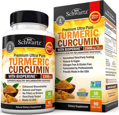 BioSchwartz Turmeric Curcumin with Bioperine Capsule (1500mg)