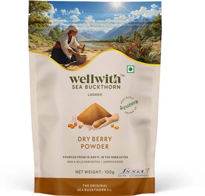 Wellwith Himalayan Sea Buckthorn Berries Powder | Rich in Omega |Vitamin C, Vitamin E