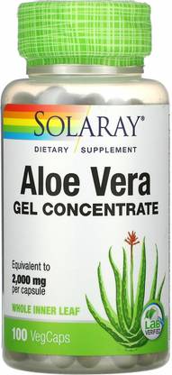 Solaray Aloe Vera Gel Concentrate, 100 VegCaps