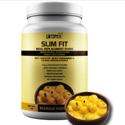 PRIMAL HEALTH SCIENCE Slim Fit Sugar-Free Protein Shake | Vitamins, Fibers, Low Fat for Weight Loss