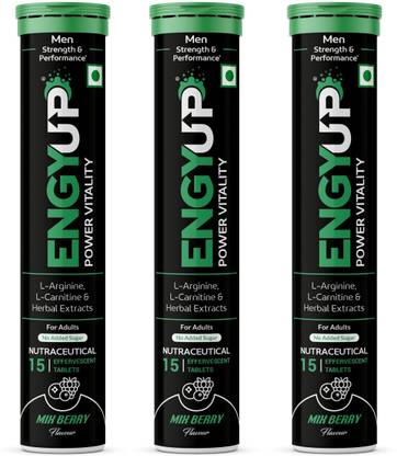 ENGYUP Power Vitality for Men, Strength & Stamina Booster, MixBerry Flavor