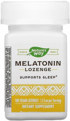 Nature's Way Melatonin Lozenge, 2.5 mg, 100 Vegan Lozenges