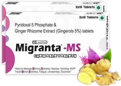 MIGRANTA MS for NVP Nausea Vomiting In Pregnancy & Motion Sickness Relief Supplement
