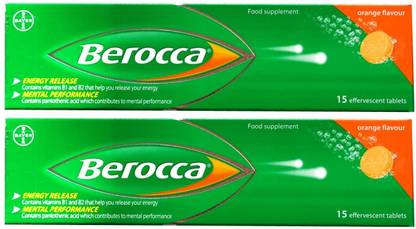 Berocca Performance 15 Orange Flavor Effervescent Tablets Vitamin B C Calcium Magnesium