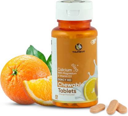 Dency Orange Flavour Chewable Calcium with Magnesium & Vitamin Bone Binding Tablets