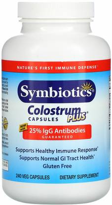 Symbiotics Colostrum Plus, 240 Veg Capsules