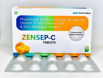 Sepik Zensep C Phyllanthus Emblica 500mg (as Natural Vitamin C) Vitamin d3(Veg) + Zinc