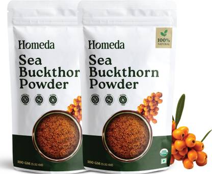 Homeda Sea Buckthorn Berry Powder, Seabuckthorn Powder Fruit, Himalayan Berry Seeds Dry