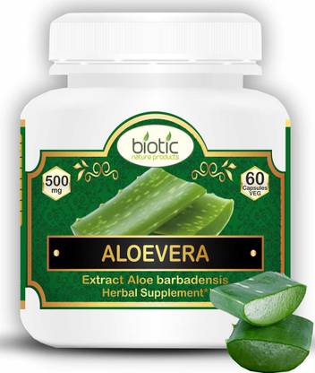 biotic Aloevera Capsules (Aloe barbadensis Extract) Aloevera Tablet 500mg