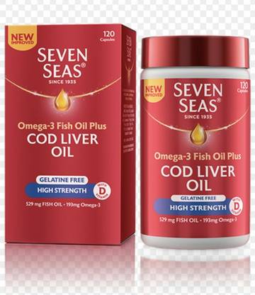 SEVEN SEAS Simply Timeless Omega-3 Fish Oil Plus Gelatine Free High Strength COD Liver Oi