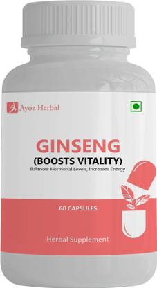 Ayoz Herbal Ginseng Capsule for Improve Focus Energy Hormonal Levels Erectile Dysfunction