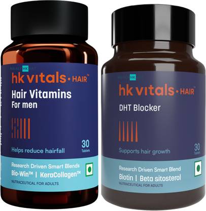 HEALTHKART HK Vitals Hair Multivitamin & DHT Blocker with Biotin, Helps Reduce Hair Fall