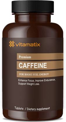 Vitamatix Caffeine 200mg Supports Focus, Energy, Endurance Tablets (H47)