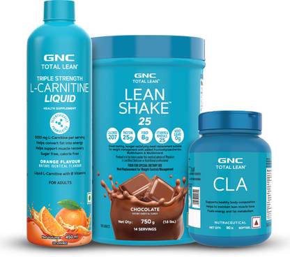 GNC Total Lean CLA, Carnitine Liquid, & Lean Shake (Slimming Kit) Combo