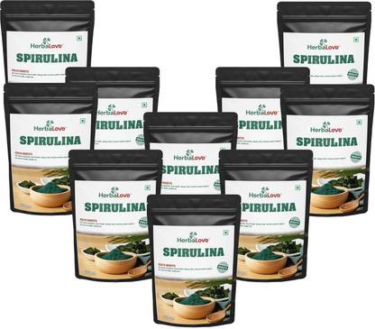 herbalove 100% Natural Spirulina Powder | Nutrients Packed for Strength and Immunity