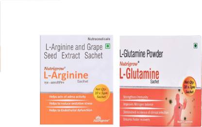 NUTRIGROW L-Arginine and L-Glutamine for better Body and Muscle Growth Antioxidant PO2.
