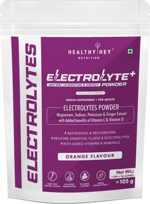 HealthyHey Nutrition Electrolyte Powder Orange Natural Flavor 15 Serving