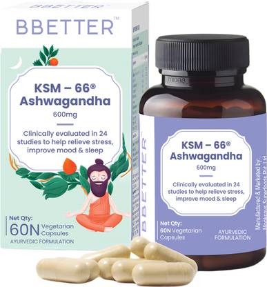 BBETTER Ashwagandha KSM66- 600mg Lab Tested Ashwagandha For Stress