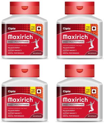 Cipla Maxirich Daily Multivitamin & Minerals Softgels Bottle