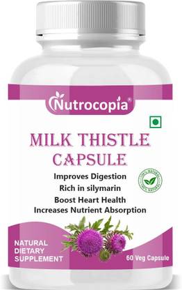 NUTROCOPIA Milk Thistle Supplement For Liver Detox, Protection, Enhance (60 Capsules)