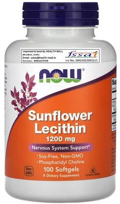 Now Foods Sunflower Lecithin, 1,200 mg, 100 Softgels
