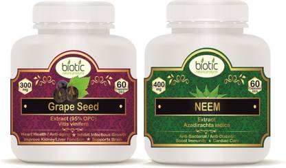 biotic Grape Seed Extract and Neem Leaf Extract (Azadirachta indica) - 120 Capsules