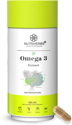 Nutriherbs Omega 3 Capsules | Fatty Acid | Supports Brain, Joint, Heart & Eye Health