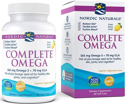 Nordic Naturals Complete Omega, Lemon, 565 mg, + 70 mg GLA 60 Soft Gels