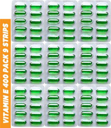 1DAILYFORMULA Vitamin E 400 capsule for Face Pimple Glowing Skin & hair care