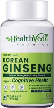 Health Veda Organics Korean Red Ginseng | Boosts Stamina & Energy Levels