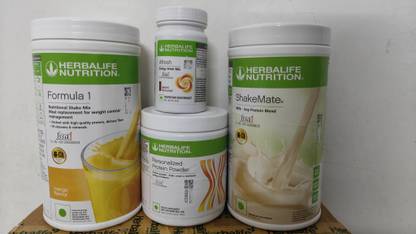HERBALIFE WEIGHT LOSS COMBO F1 MANGO SHAKE SHAKEMATE AFRESH ELAICHI ROTEIN POWDER 200GM