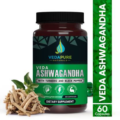 vedapure naturals Raw Ashwagandha (Withania Somnifera)-Anxiety & Stress Relief, Energy & Endurance -
