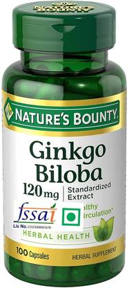 Nature's Bounty Ginkgo Biloba 120mg, 100 capsules