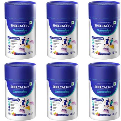 Shelcal Pro Calcium & Vtamin D3 ,30 Gummies x Pack of 6