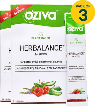 OZiva HerBalance (with Myo-Inositol), Natural Drink for PCOS Management Sachets