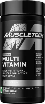 Muscletech Platinum Multivitamin, Vitamin C for Immune Support, 18 Vitamins & Minerals