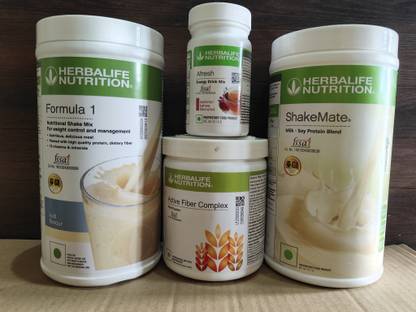 HERBALIFE WEIGHT LOSS COMBO F1 KULFI SHAKE FIBER 200GM AFRESH KASHMIRI KHAWA SHAKEMATE